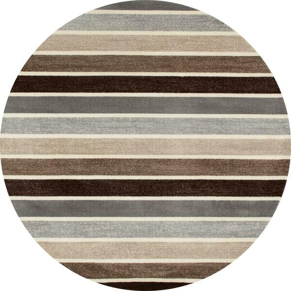 Art Carpet 5 Ft. Troy Collection Mainline Woven Round Area Rug, Brown 25719